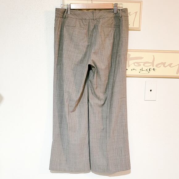 T Tahari mocha wool blend glen plaid flared mid rise dress pants size 4 - Picture 2 of 16